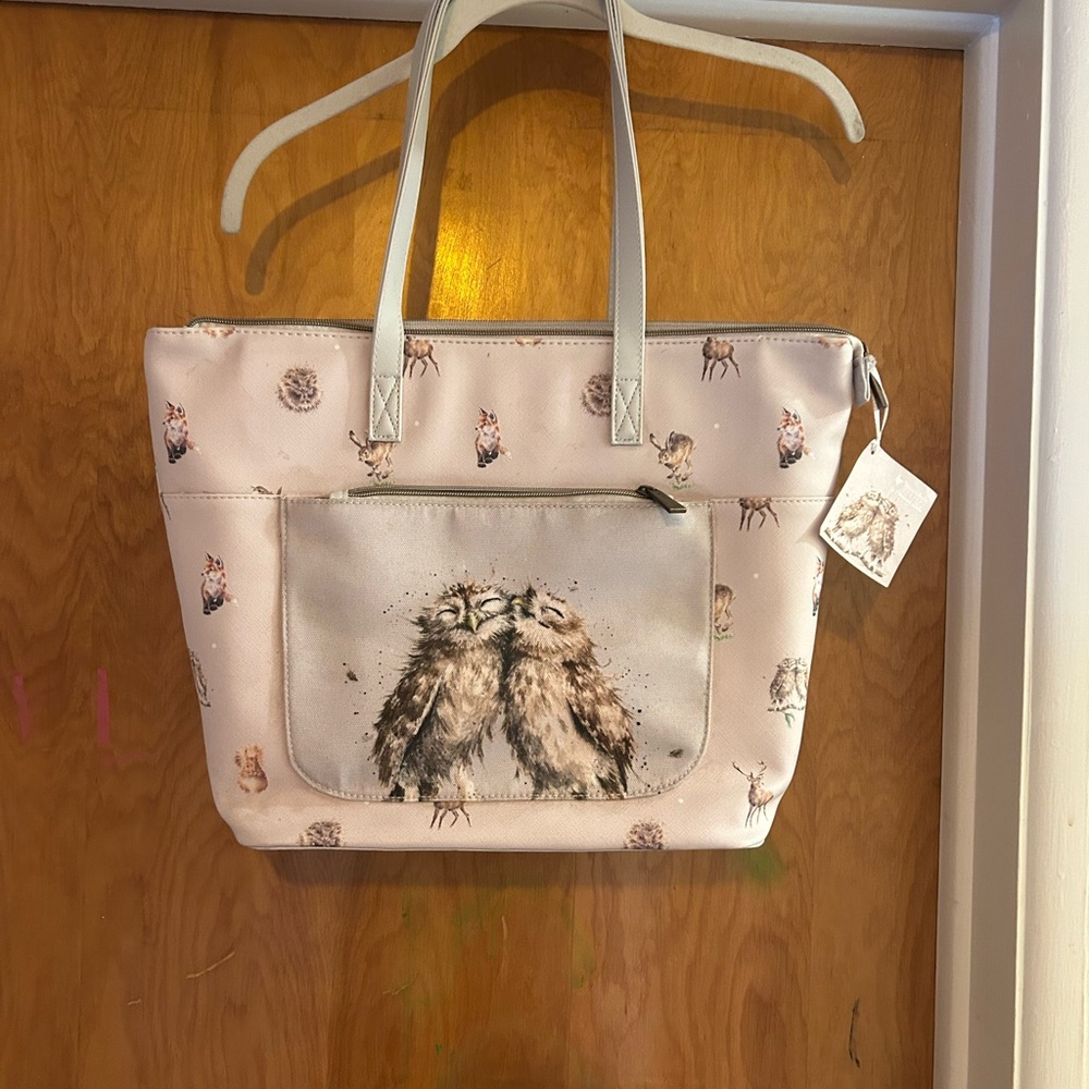 Whimsical Owl Print Tote Bag
